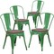 Flash Furniture Green Metal Stackable Chair with Wood Seat, PK4 4-CH-31230-GN-WD-GG - alternate 5